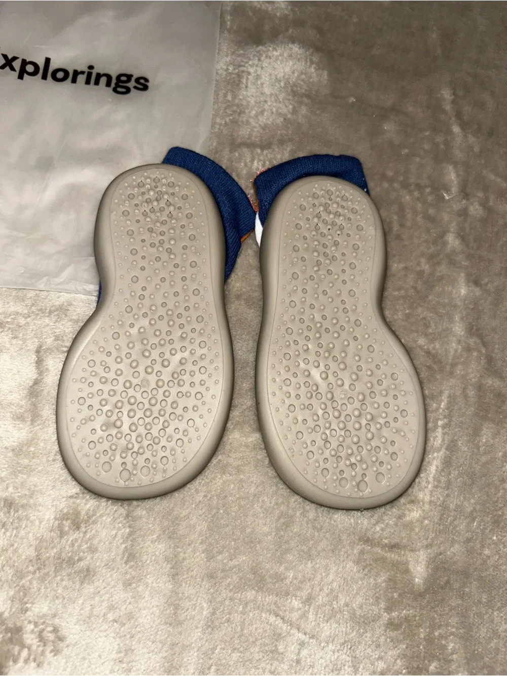 New Tiny Explorings Baby & Walker Shoes - Blue w/ Orange Fox 22/23 18-24 months
